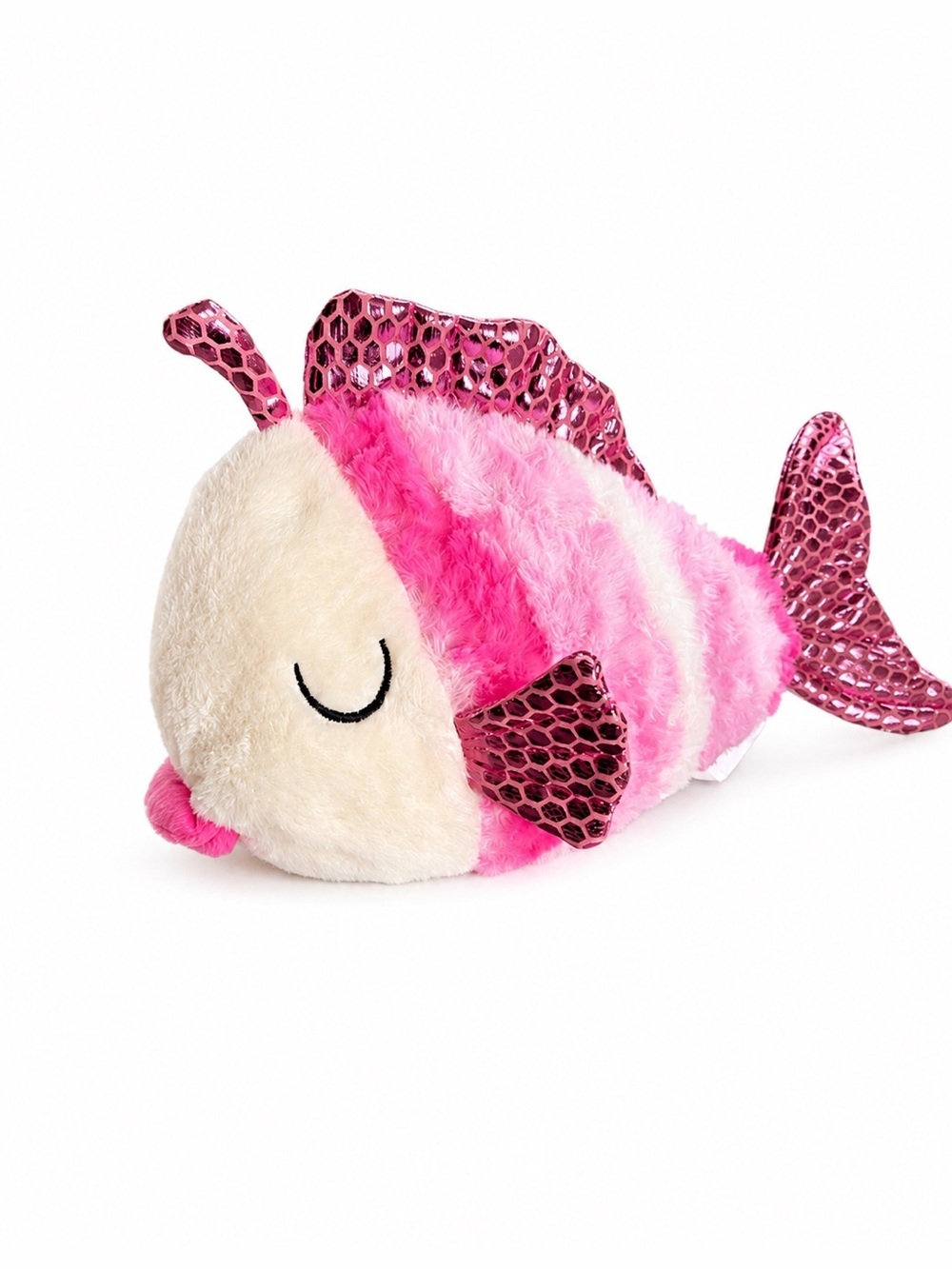 3/$25 Aurora Pink Kissy Lips Plush Fish Metallic Fins 11”